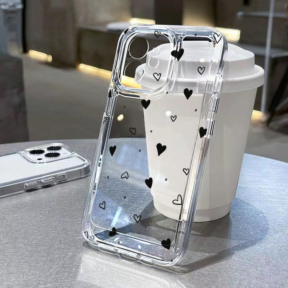 Phone Case For Samsung S25 Ultra Funda Galaxy S24 S23 FE S22 S21 S20 FE S10 Plus Silicone Transparent Love Heart Covers Carcasa