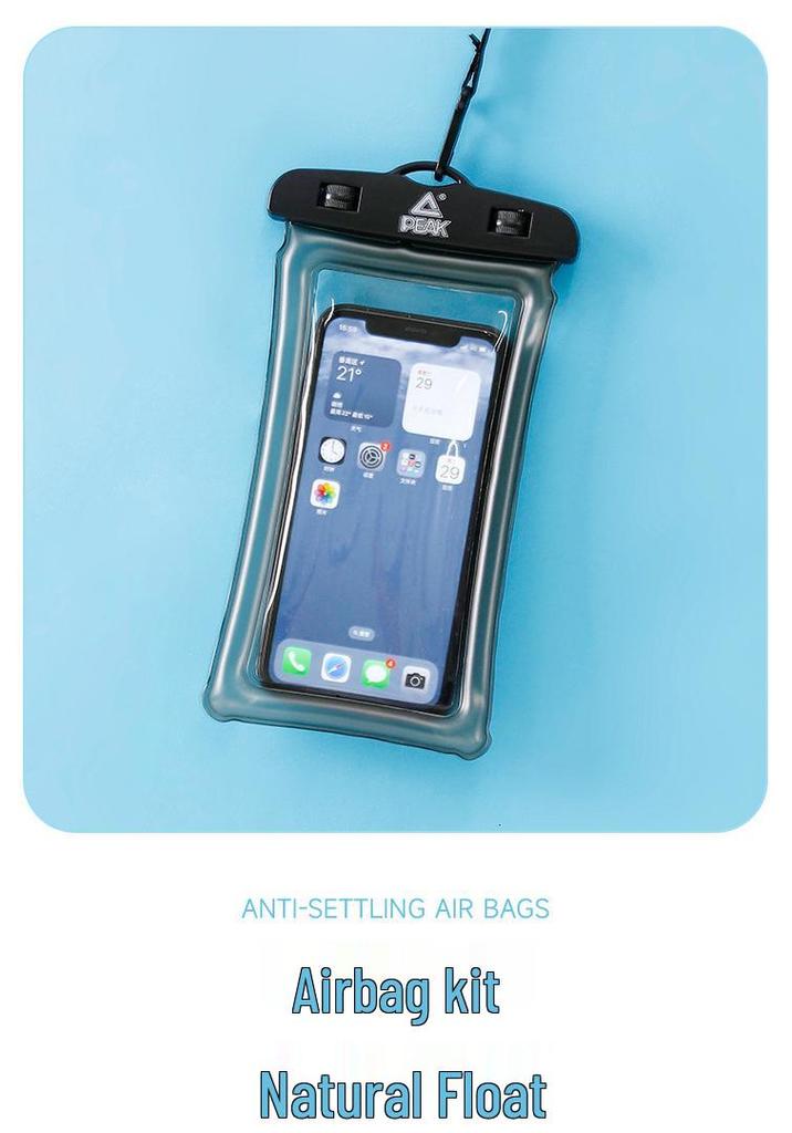 Transparent Waterproof PVC Phone Bag with Touchscreen and Floating Sand Design for Diving and Photo Taking