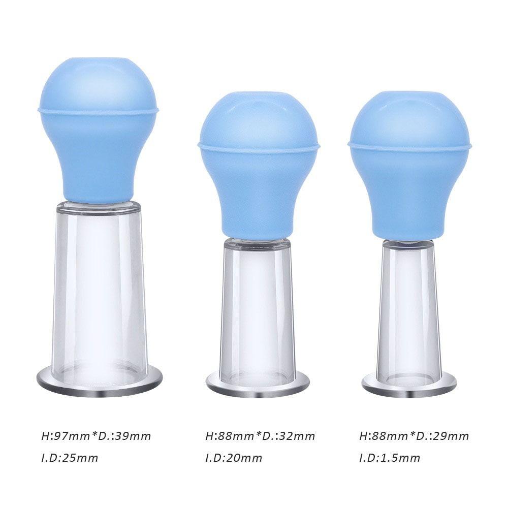 Rubber Vacuum Cup Pink/Blue Face Massager 3 Sizes Facial Massage Cup  Women