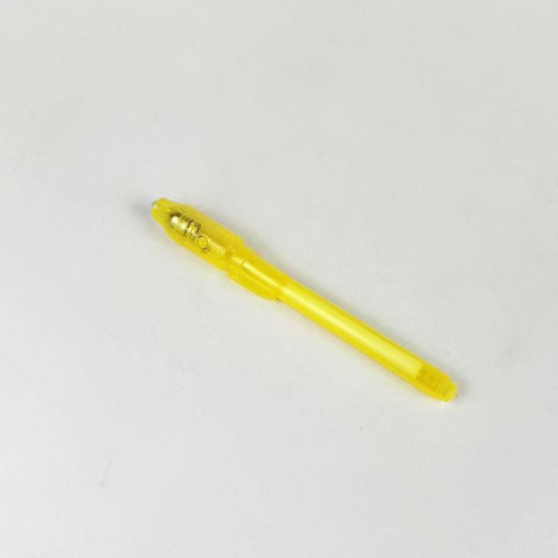 LED Invisible Ink Multifunctional Pen: Office Tool & Toy with Currency Detector Round Head жёлтый