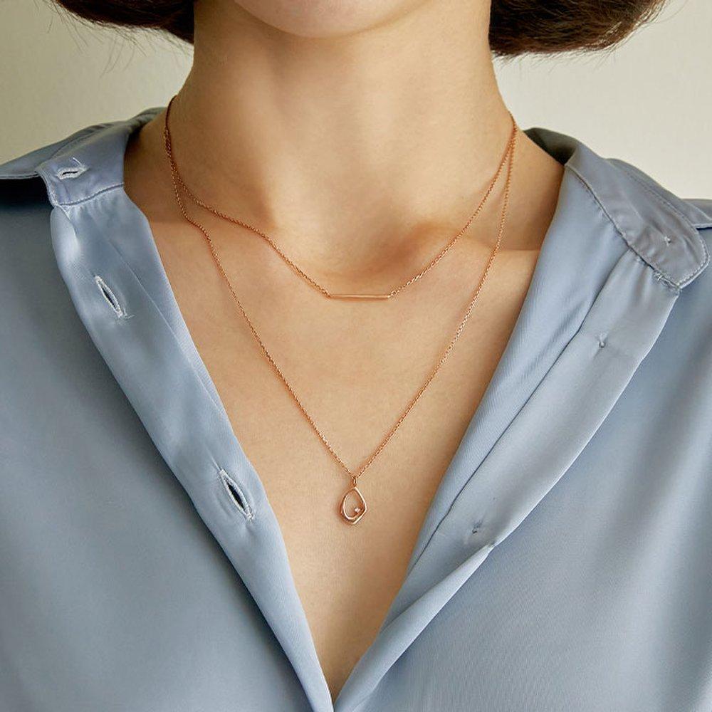 Informell Lager på Lager Silver Rosa Halsband Tnssvp13023M