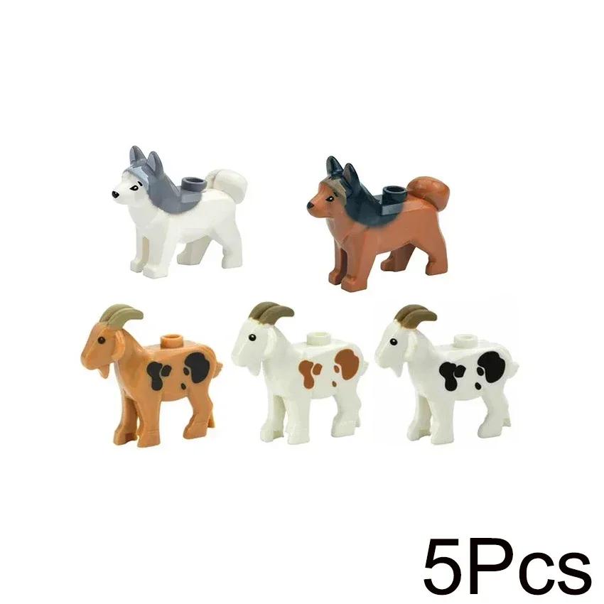 MOC Blocuri de Construcție Animale Particule Mici Scenă Tigru Oaie Rață Cal Balene Model Educațional Zoo Asamblat Cadou DIY Cărămizi Jucărie