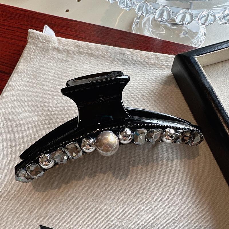 

Элегантные заколки-крабы для волос с кристаллами и жемчугом - Большие зажимы-акулы для стильных причесок