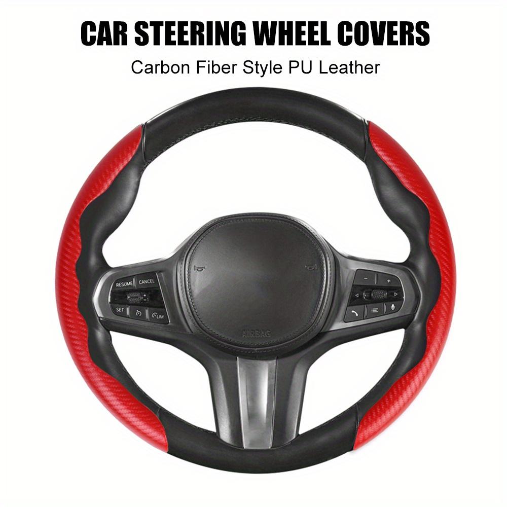 1 Pair Car Steering Wheel Covers Booster Micro Fiber Leather Auto Interior Decorative Accessories Universal Carbon Fiber Looking