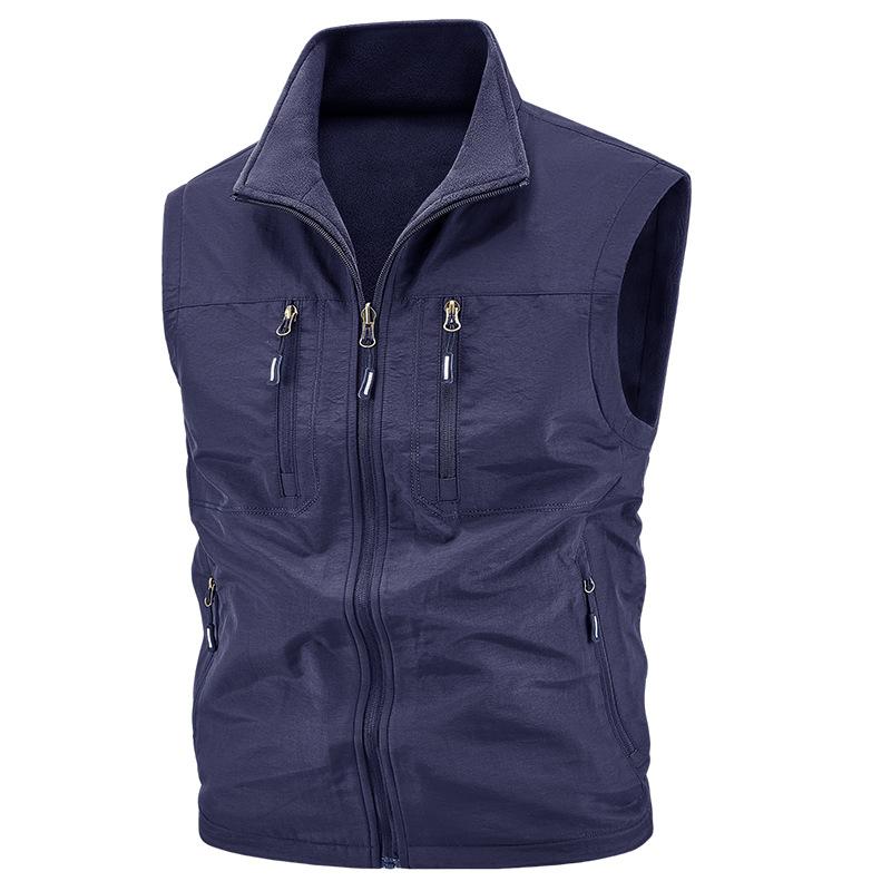 New Casual Vest Men's Loose Vest Outdoor Zipper Multi-pocket Jacket Spring and Autumn Vest Large Size Sports