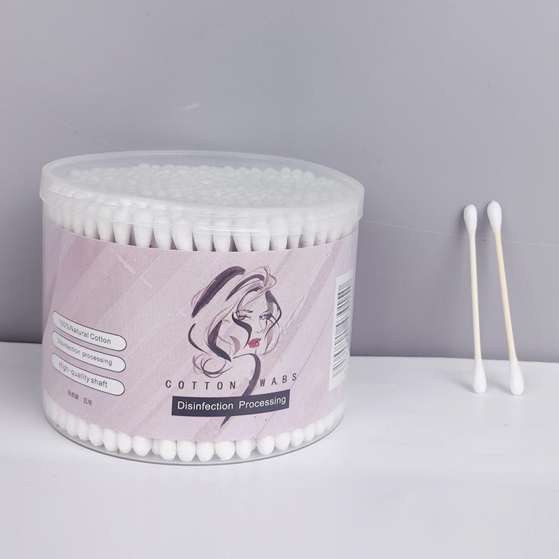 Double-Headed Cotton Swabs for Makeup and Ear Cleaning - Customizable Logo Option Available