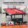 Billiards Table, 7 ft Pool Table, Portable Foldable Space-Saving Table, Billiard Table Set Includes Balls, Cues, Chalks and Brush, Black with Red