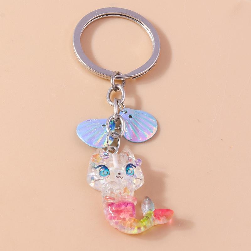 Cute Luminous Conch Keychain Marine Life Keyring Pendants for Car Key Holder Women Girls Handbag Accessories Jewelry Gifts
