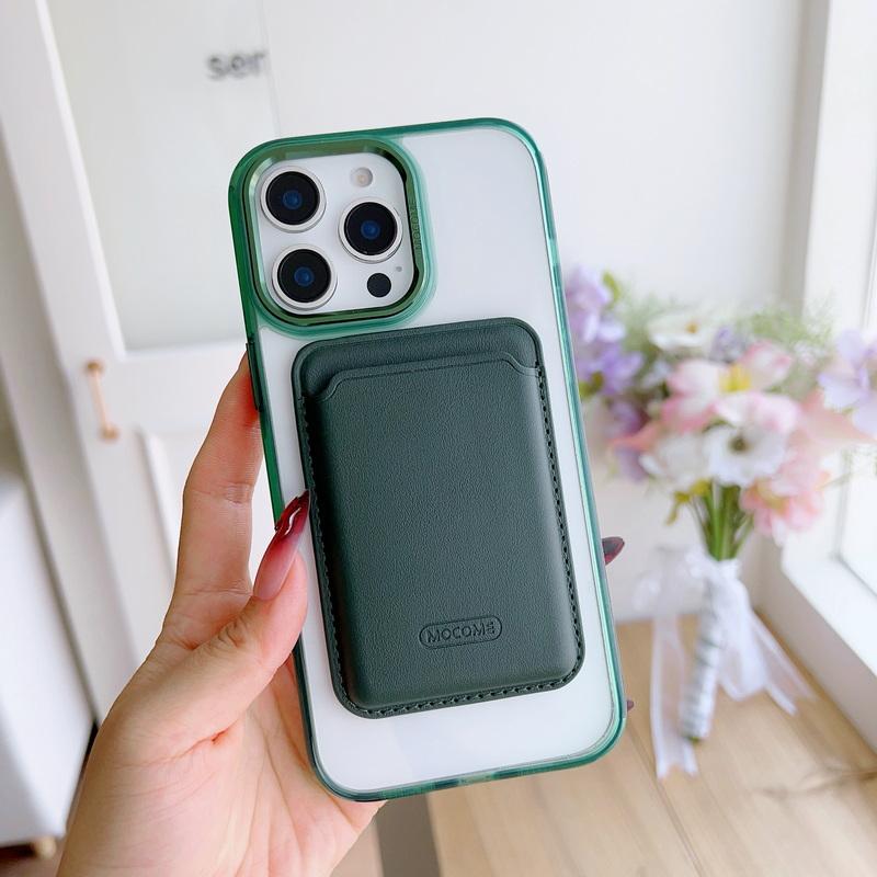 Magnetic Card Slot Clear Phone Case For iPhone 16 Pro Max 15 14 Pro 13 12 11 for Magsafe Shockproof Metal Lens Frame Protection Cover