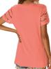 Women's Summer New Floral Lace Patchwork Short Sleeve T-Shirt Crew Neck Slim Fit Top