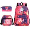 3 Piece School Backpack Set for Students Large Capacity Oxford Cloth Schoolbag with Shoulder Strap and Pencil Case