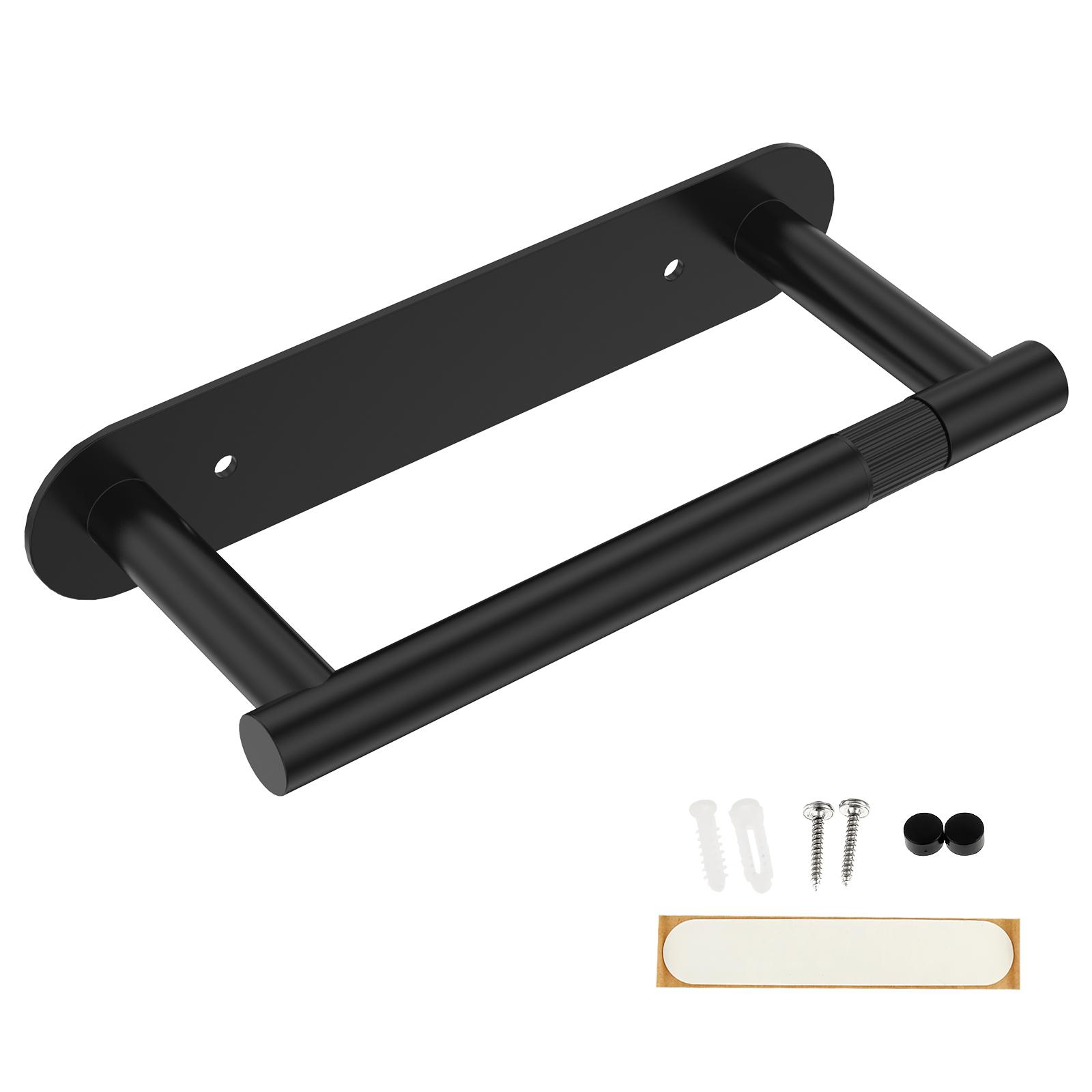 

Держатель для бумажных полотенец из нержавеющей стали, вешалка для рулона туалетной бумаги, настенный держатель для полотенец для ванной комнаты, самоклеящаяся полка для хранения туалетных принадлежностей чёрный