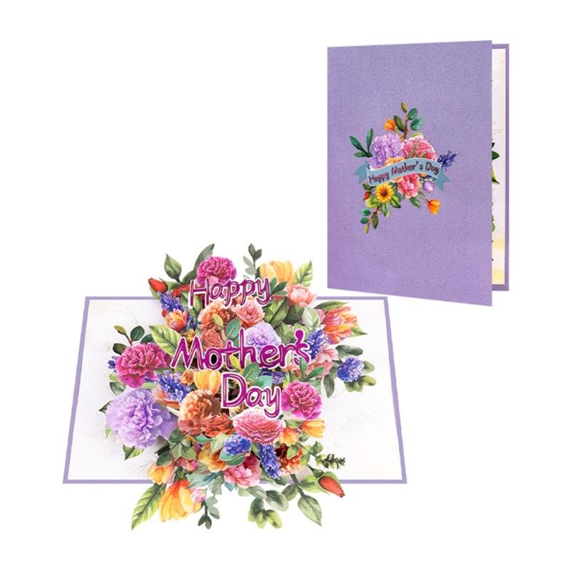 

Happy Mother s Day Greeting Card Paper Florals Invitation Card with Envelope Handmade Birthday Gift for Mom Women 1