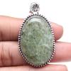 Pendant Prehnite Gemstone Valentine'Day Ethnic Silver Jewelry 2.25"