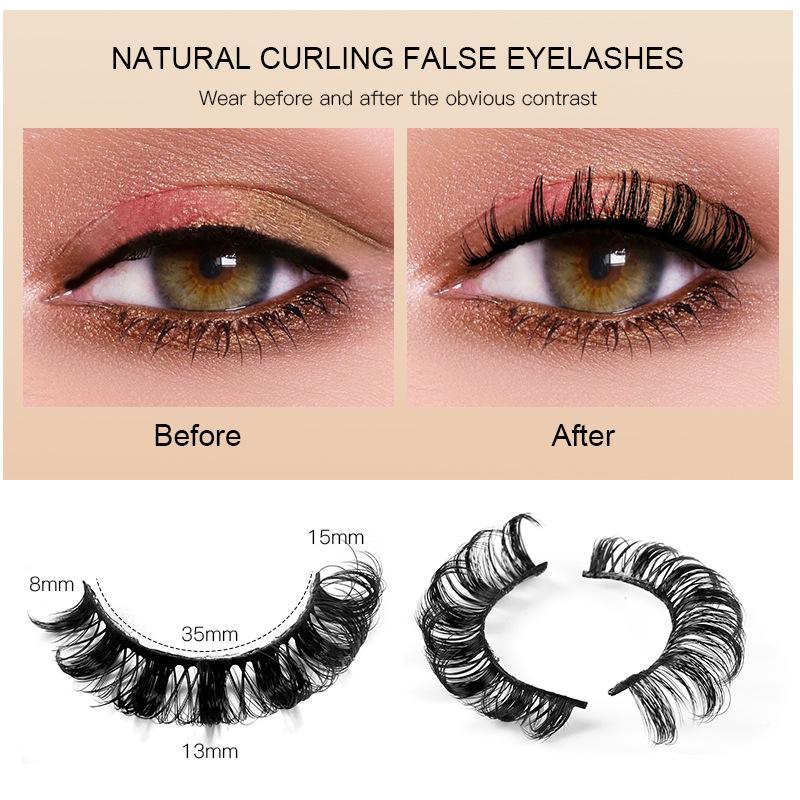 New Arrival D Curved Russian Curl False Eyelashes Chemical Fiber Eyelashes Thick Curl