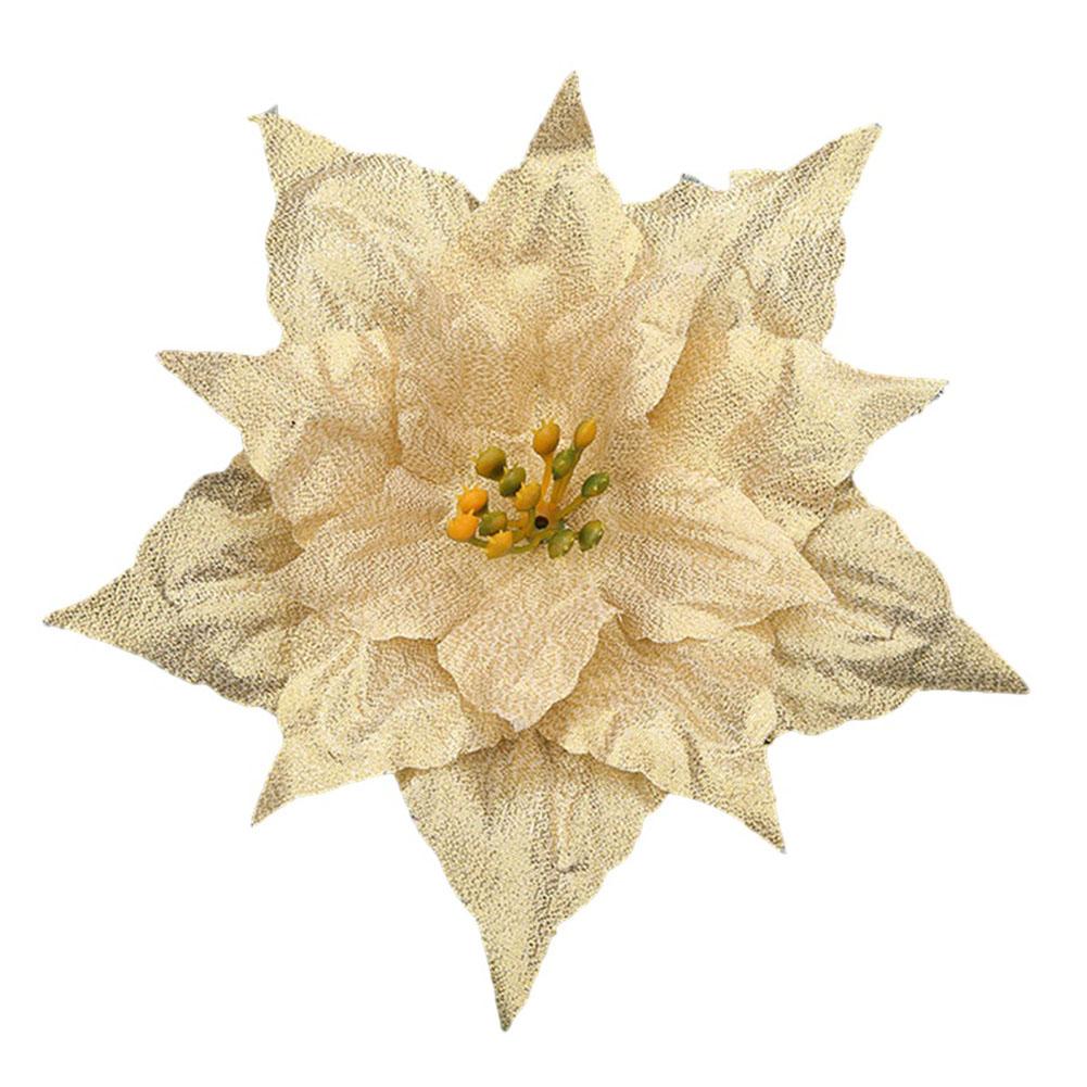 Třpytivé vánoční poinsettie závěsné květiny vánoční večírek stromová dekorace párty