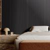 Wood Slat Acoustic Panels 23.6 X 47.2 Inch for Modern Wall Decor Black Oak