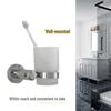 Wall-Mounted Stainless Steel Toothbrush & Mouthwash Cup Holder