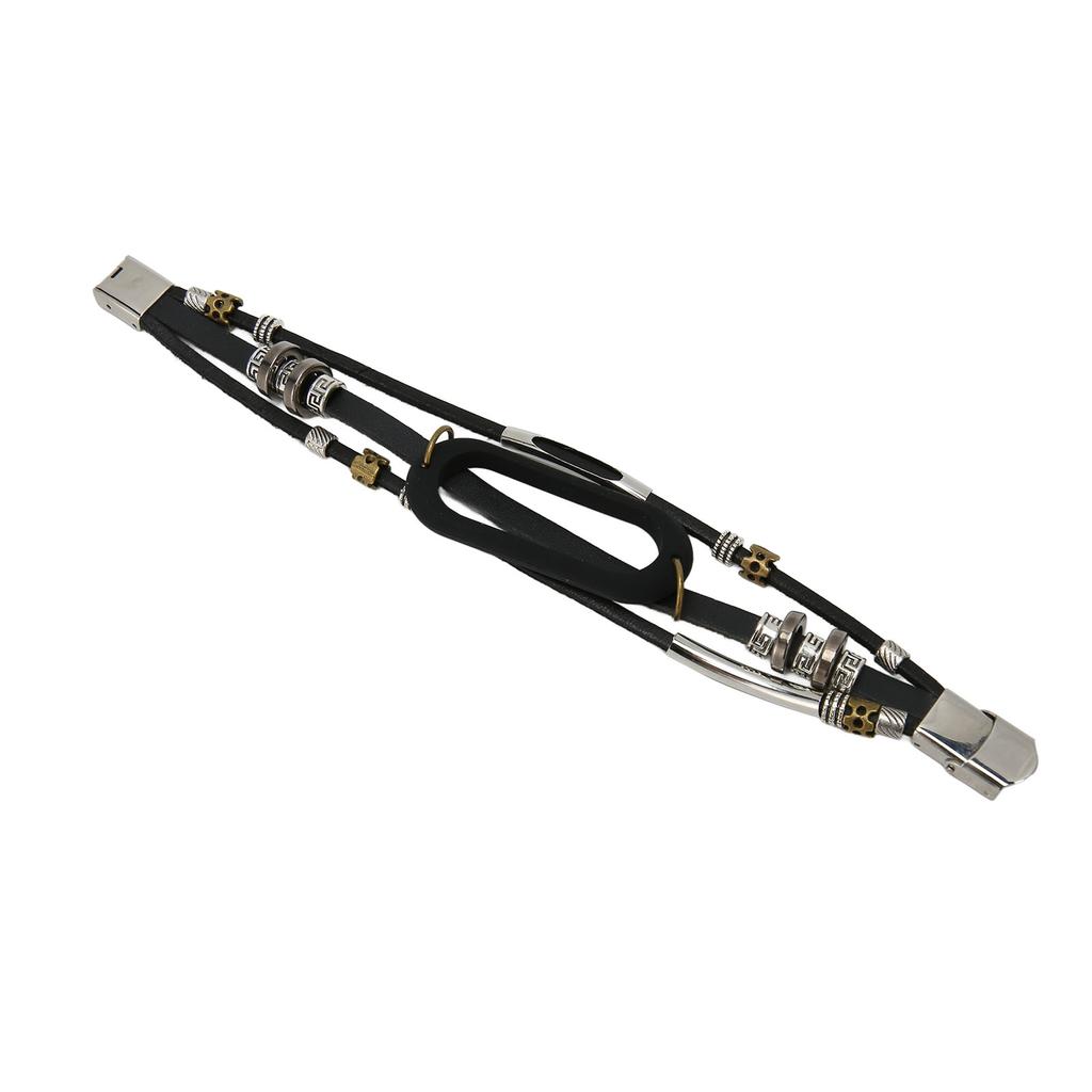 Smart Bracelet Strap Vintage Leather Metal Silicone Protecting Bracelet Band Strap for Mi Band 7