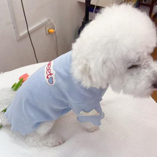 Kæledyr Sommer T-shirt Flæse Kortærmet Sød Hundetøj til Katte Små Mellemstore Hunde Åndbar Sommer Kæledyrs Outfits