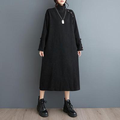 Langarm Übergröße Gestricktes Vintage-Kleid, neu in Kleidern für Damen, lässig, locker, Frühling, Herbst, Winter