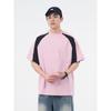 Wassup American Retro Raglan Sleeve Color-Blocked T-Shirt Short Sleeve Men's Summer New Trendy Brand Versatile Top