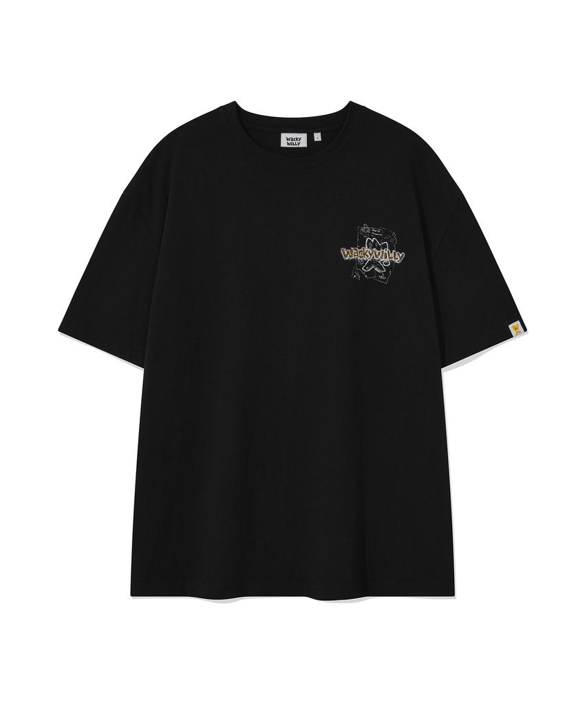 WACKY WILLY Kiki'S Island Graphic Short Sleeve T-Shirt Black