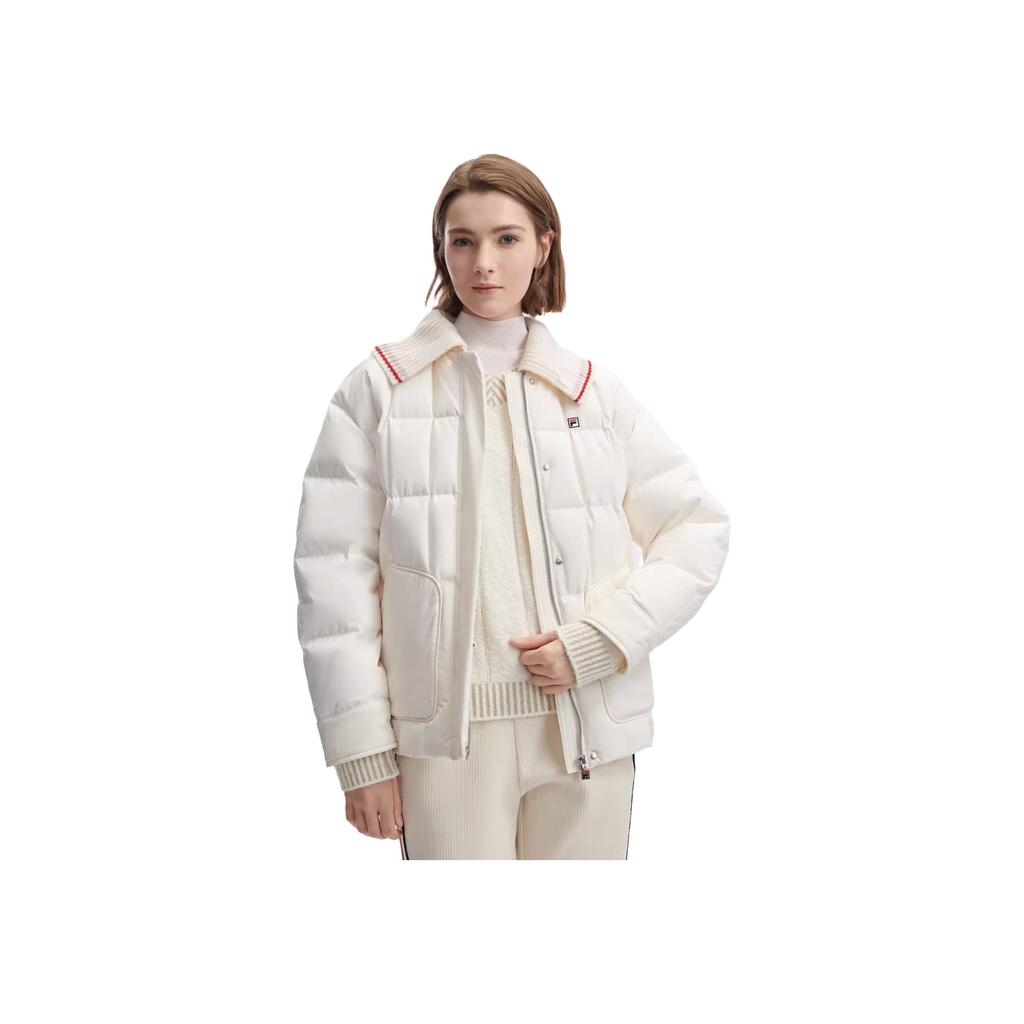 New FILA Down Jacket Women's Steam White F11W341915F-IV