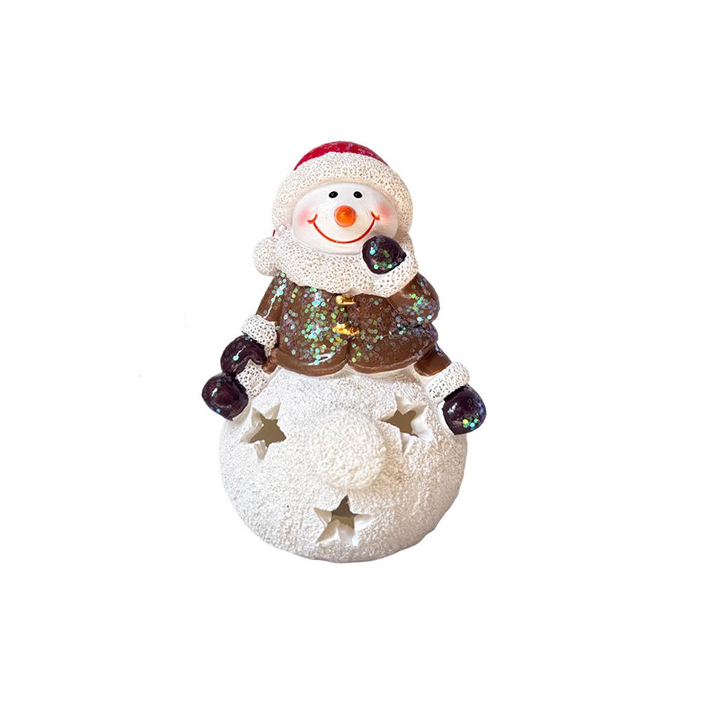 1Pc Christmas Resin Snowman Decorative Ornament, Christmas Decoration, Holiday Gift, Suitable for Indoor Home Decoration, Desktop Decoration, Room Fi