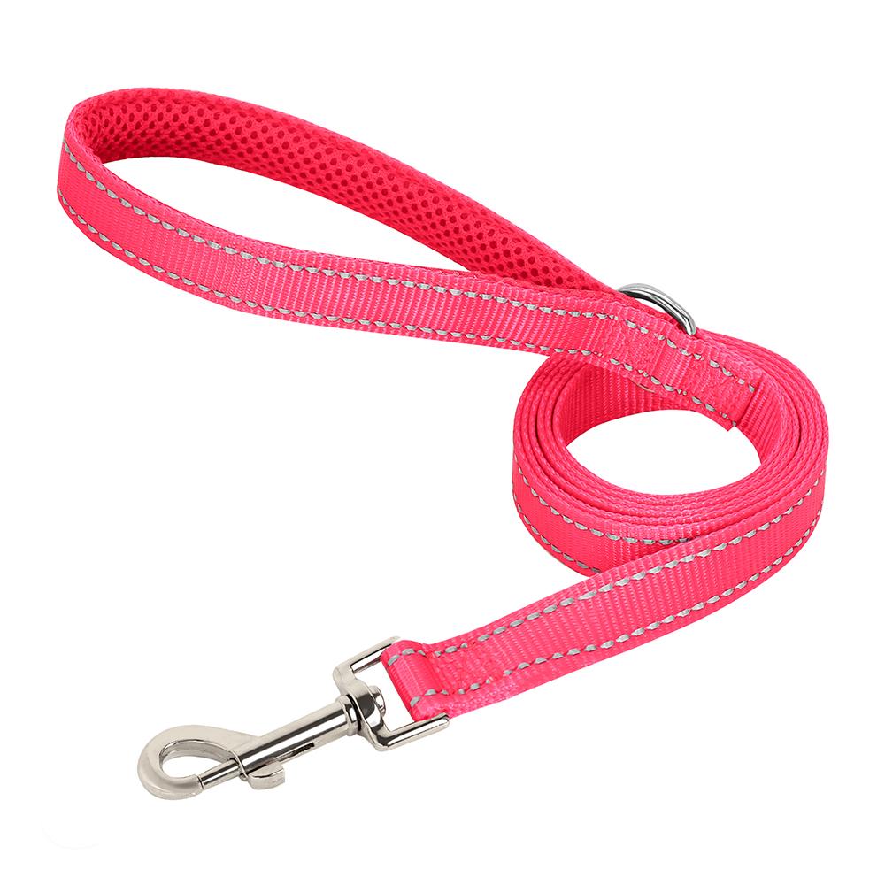 150cm Reflective Dog Leash 5ft Nylon Mesh Pet Running Walking Leads Strap for Small Medium Large Dogs Pitbull Puppy Rope Belt