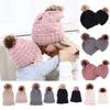 Cozy Soft And Warm Winter Mother-child Matching Knitted Hat Set For Mum And Baby Beanie