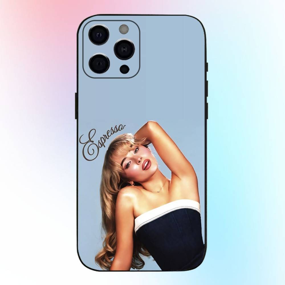 Sabrina Caprenter Phone Case For iPhone17,16,15,14,13,12,11 Plus,Pro Max Soft Black Cover