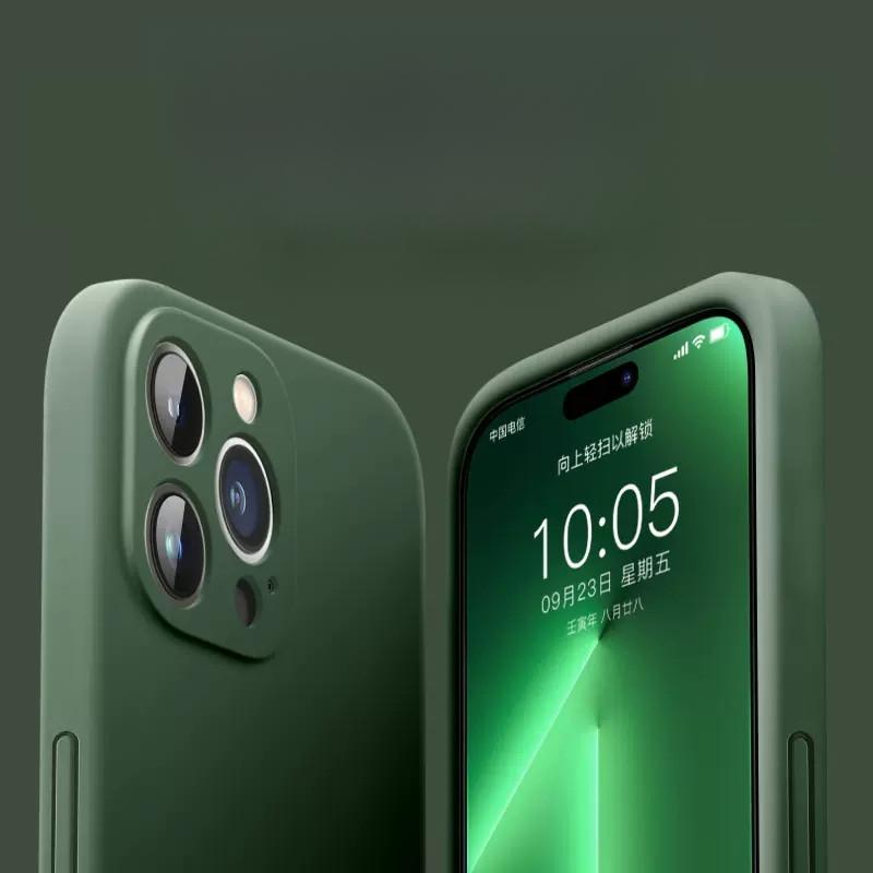 Applicable To Apple 16 Straight Edge Phone Case Full-inclusive IPhone 15 ProMax Soft Silicone 14 Matte Anti-fall Protection Case