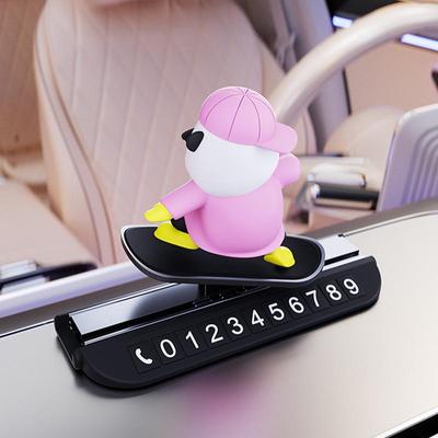 Tijdelijke Parkeerkaart Skateboard Beer Ornament Telefoonnummerbord Skateboard Beer Ornament Auto Interieur Decoratie Telefoon