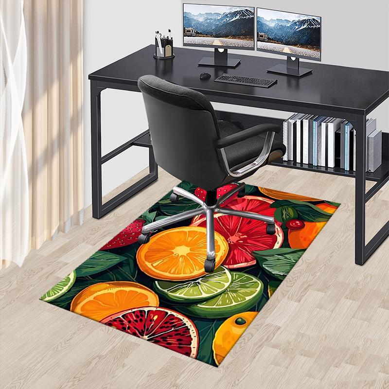 

1pc Festive Fruit Slices Chair Mat - Office Desk Pad with Non-Slip Backing, Perfect for Home Decor and Gaming Room, Suitable for All Seasons.P021 60cm by 90cm