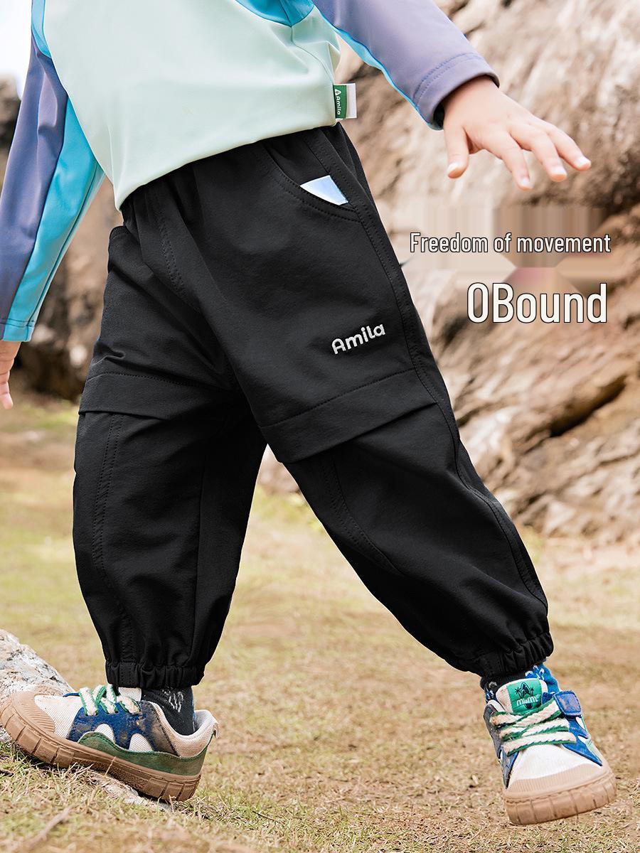 

2025 Spring Kids Quick-Dry Windproof Pants - Korean Style, Versatile for Boys & Girls 140cm