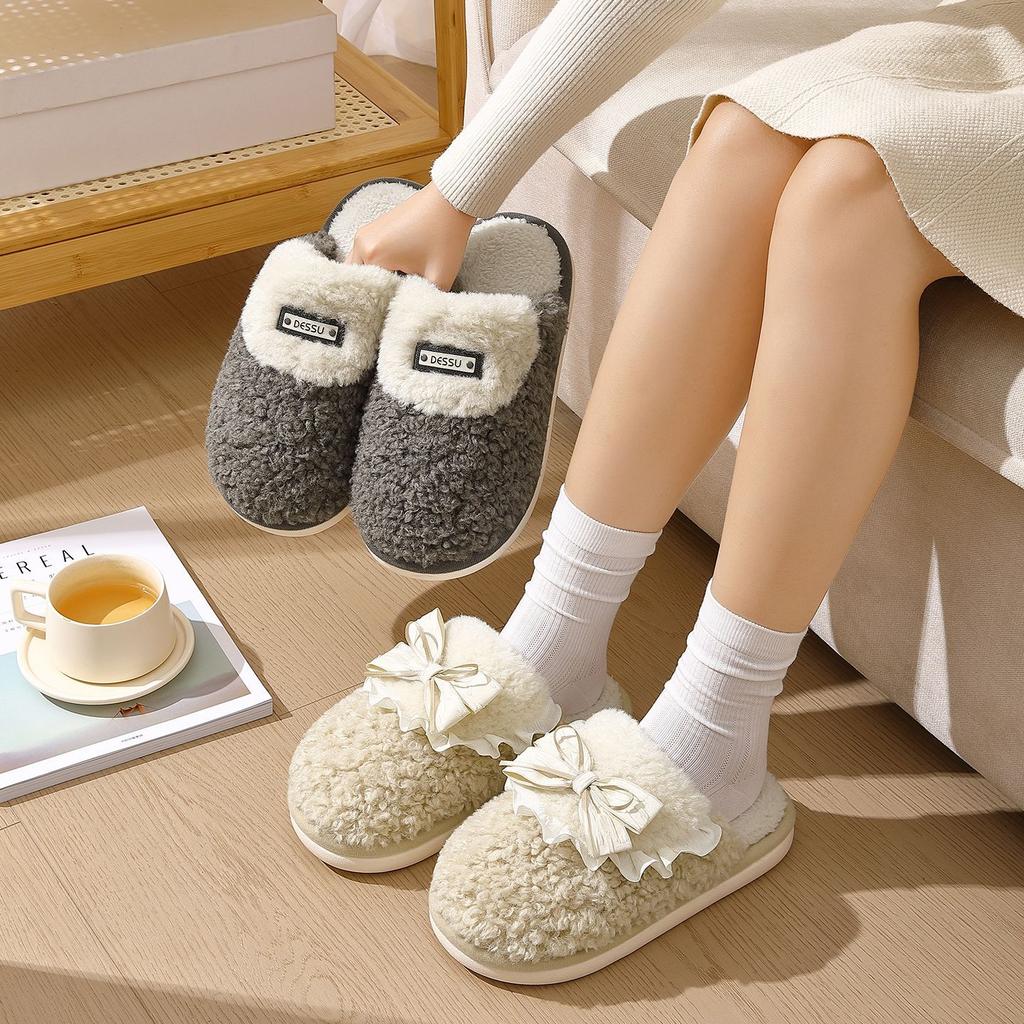 Couple Winter Cotton Slippers Autumn and Winter 2025 New Indoor Home Non-slip Soft Bottom Plush Cotton Drag