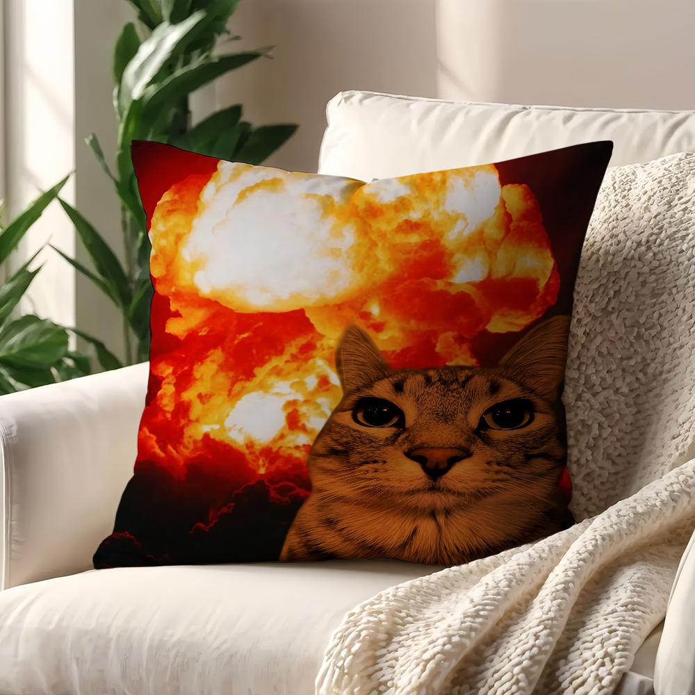 Funny Cat Emojis Boom Cushion Cover Decoration Room Shop Car Best Home Office Coffee Pillow Sofa Printing Nordic Simplicity Hit