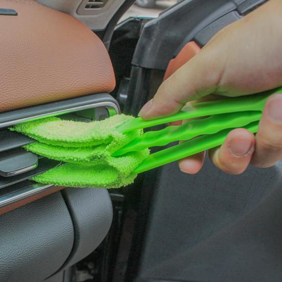 Dual-Head Car Vent Cleaning Brush with Soft Bristles Dashboard Interior Detailing Tool for Dust Removal Reusable Essential Auto Accessory