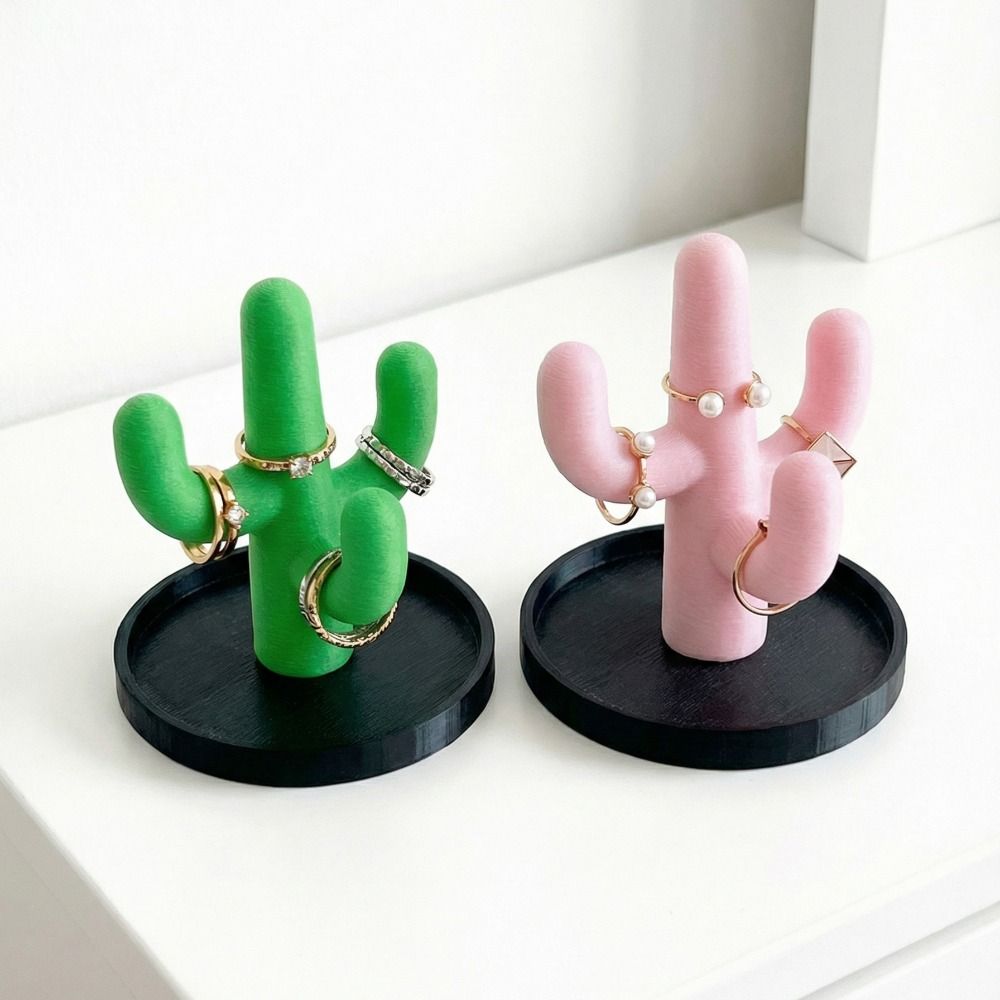 INS Jewelry Storage Tray Creative Bracelets Organizer Cute Cactus Trinkets Plate Photography Props