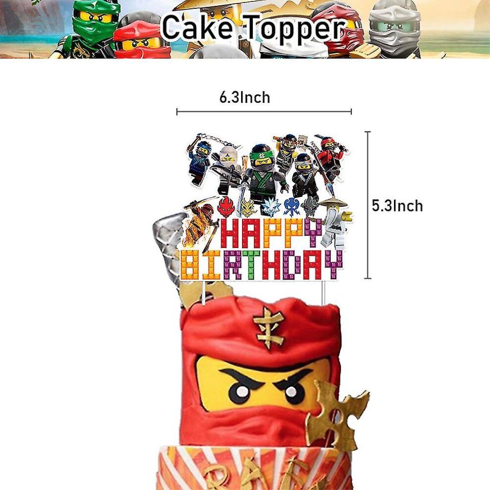 Θέμα Ninjago Παιδικά Παιδιά Αγόρια Θαυμαστές Χρόνια Πολλά Πάρτι Διακόσμηση Διακοσμητικά Μπαλόνι Πανό Κεκάκια Toppers Κιτ Σετ