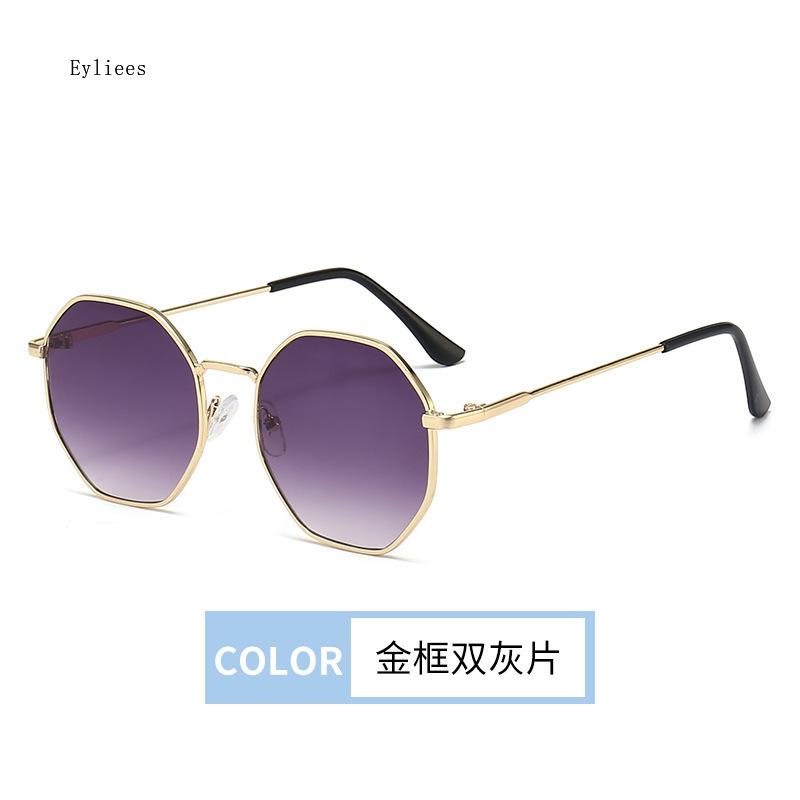 Personalized Multi Women's Sun Goggles New Fashionable Metal Polygonal Sunglasses Driving Travel Anti UV Sunshades Sunglasses