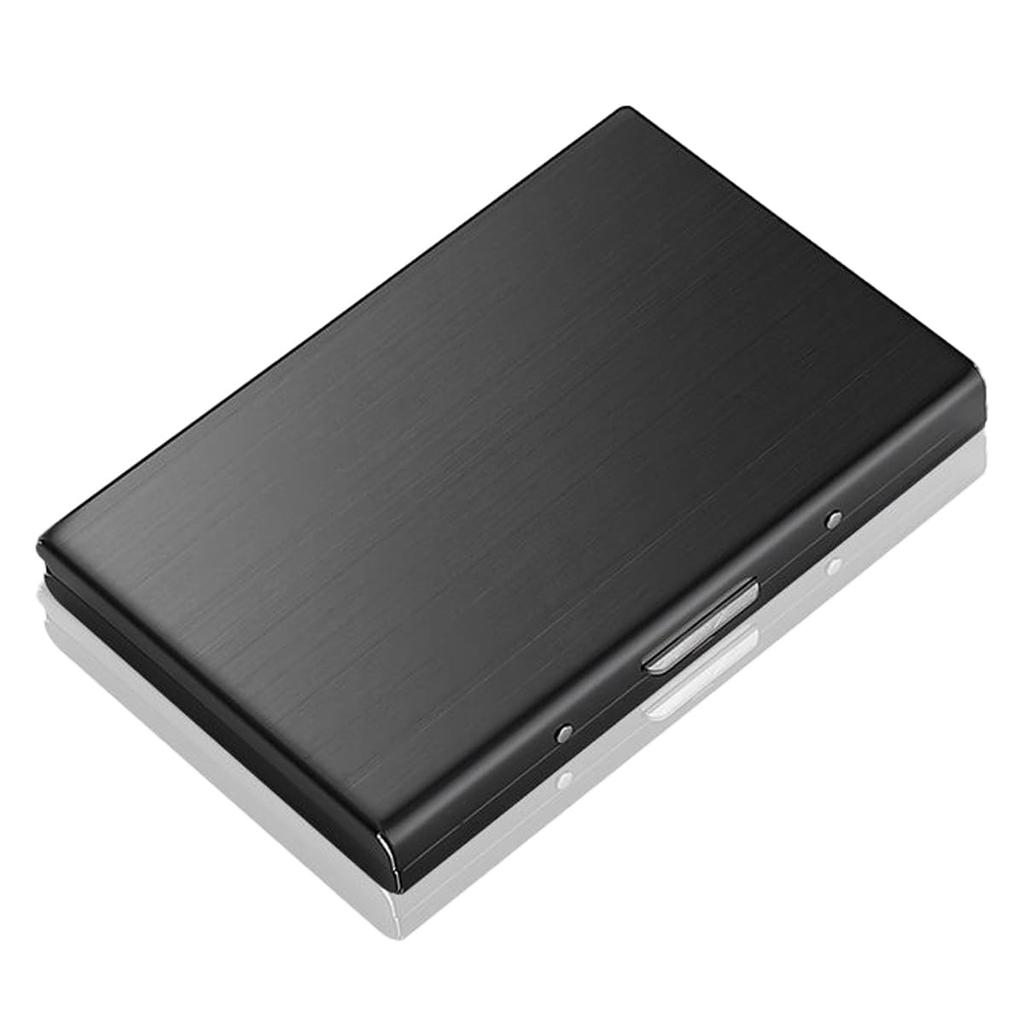 IK-FACTORY Card Case Slim Large Capacity Mens Accordion Skimming Prevention Wallet Metal ID Lightweight (Black 10 Pieces)