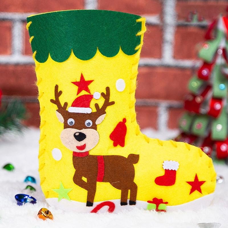 Creative Christmas Stockings Craft DIY Handcrafts Kindergarten Handmade for Toddlers Children Art & Crafts Supply