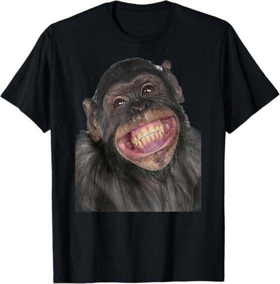 NEW LIMITED Smiling Monkey Funny Design Best Gift Idea Premium Tee T-Shirt S-3XL XXXXL