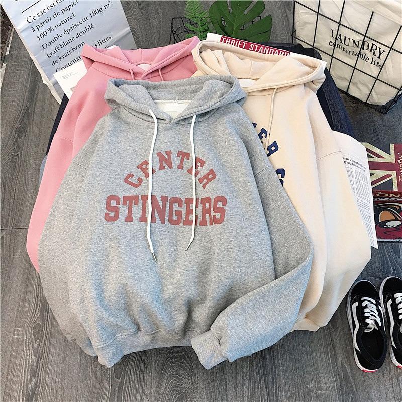 Fleece thickened sweater women's casual versatile autumn and winter loose hoodie jacket