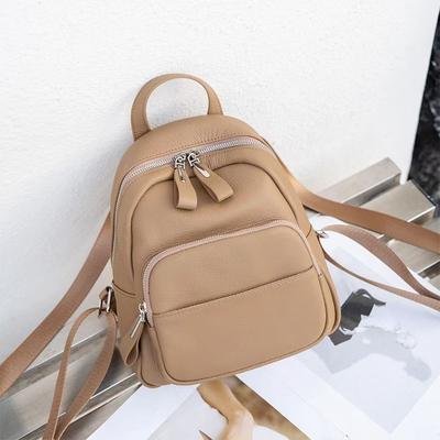 Simple Genuine Leather Backpack Women's Fashion Women's Small Backpack Senior Sense All Match Shoulder Cowhide Bag