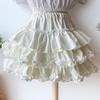 Kawaii Ball Gown Short Skirt Pleated Ruffles Layered High Waist Solid Mini Cake Skirts Lolita Girl Sweet Cute Elastic Waist Y2K