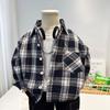 Boys' Spring 2026 Plaid Long-Sleeve Shirt – New Fashion Trendy and Versatile Jacket