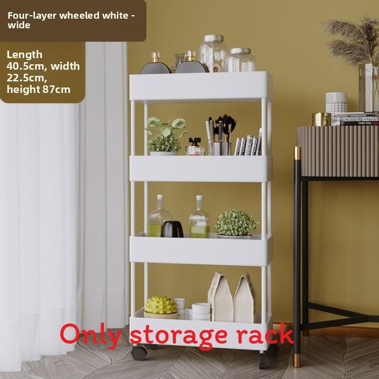 Plastic Multilayer Storage Cart With Wheels For Kitchen Bathroom Organization